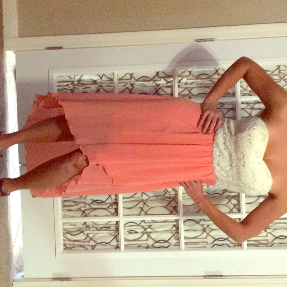 Strapless sheer bottom dress